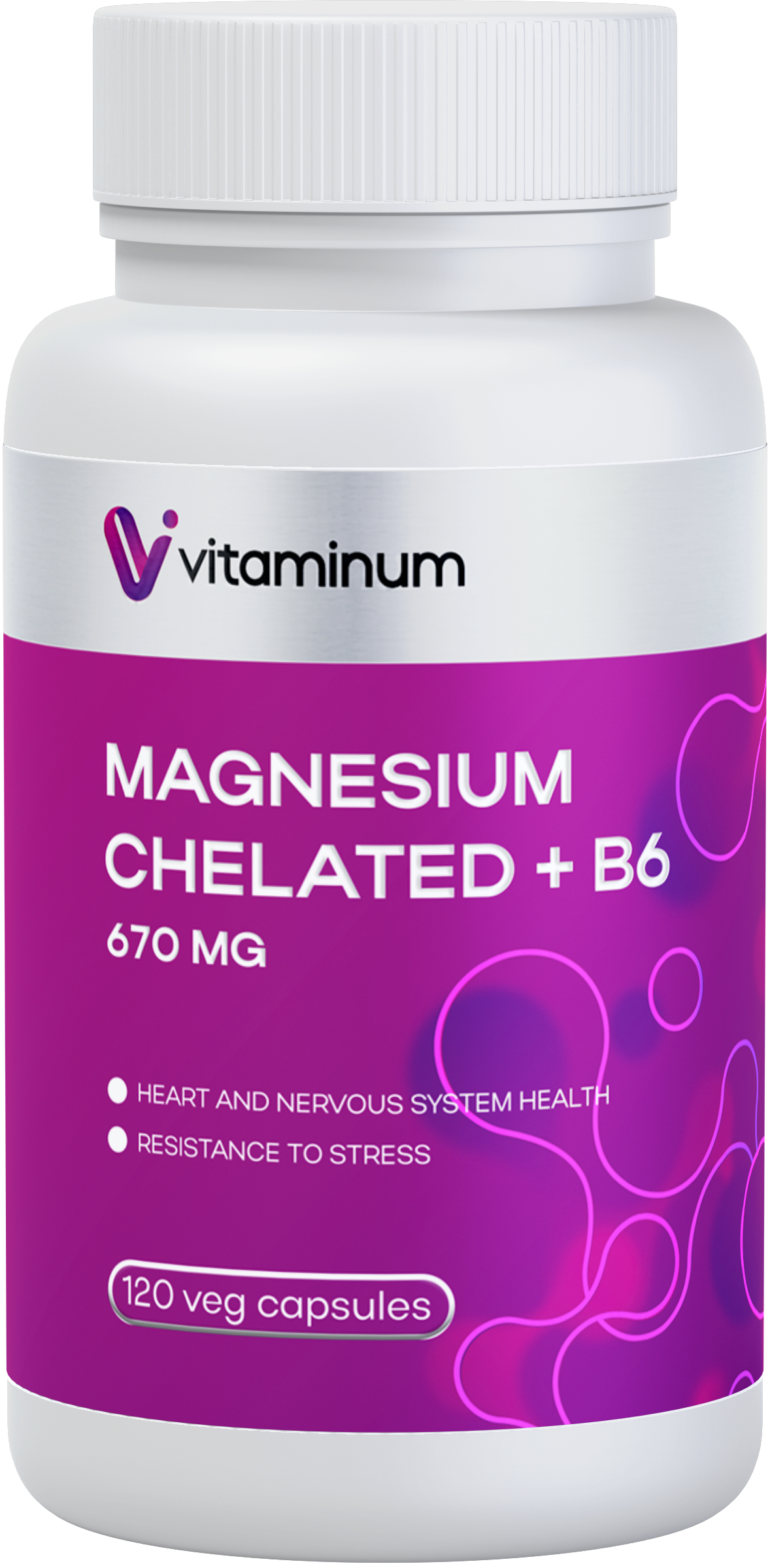  Vitaminum МАГНИЙ ХЕЛАТ + витамин В6 (670 MG) 120 капсул 800 мг  в Армавире
