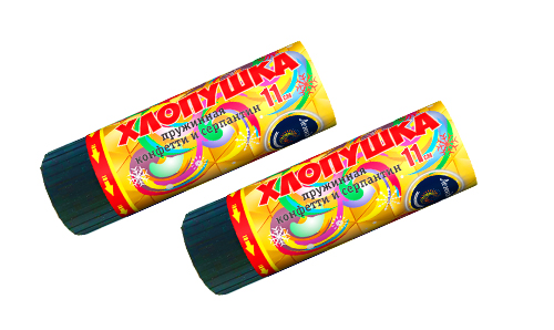  Пружинная хлопушка 11см с конфетти и серпантином  в Армавире